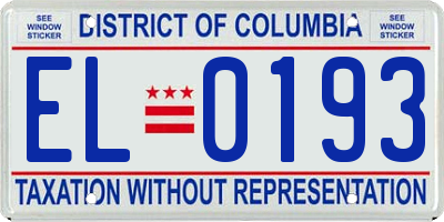 DC license plate EL0193