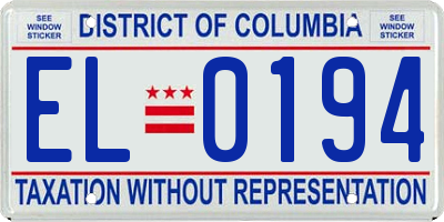 DC license plate EL0194