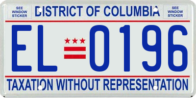 DC license plate EL0196