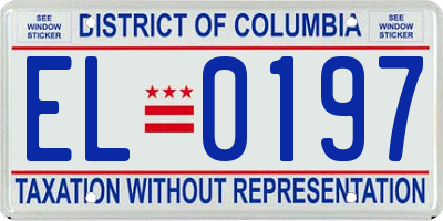 DC license plate EL0197