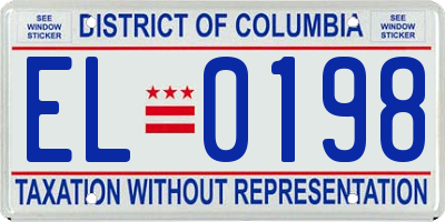 DC license plate EL0198