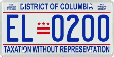 DC license plate EL0200