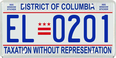 DC license plate EL0201