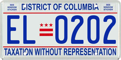 DC license plate EL0202