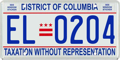 DC license plate EL0204