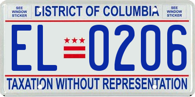 DC license plate EL0206