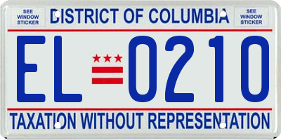 DC license plate EL0210