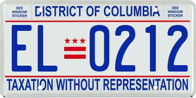 DC license plate EL0212