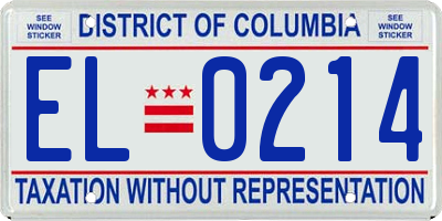 DC license plate EL0214