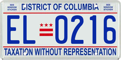 DC license plate EL0216