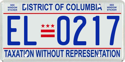 DC license plate EL0217