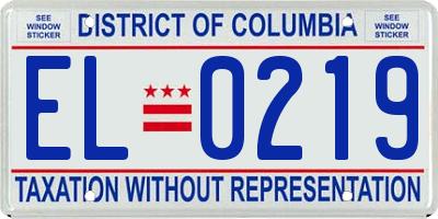 DC license plate EL0219