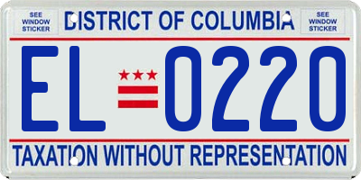 DC license plate EL0220