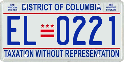 DC license plate EL0221