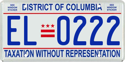 DC license plate EL0222