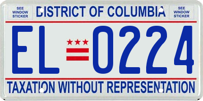 DC license plate EL0224