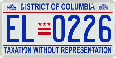 DC license plate EL0226