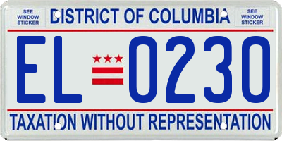 DC license plate EL0230