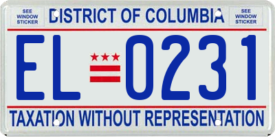 DC license plate EL0231