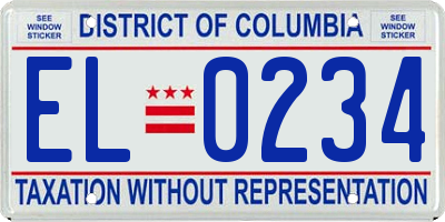 DC license plate EL0234