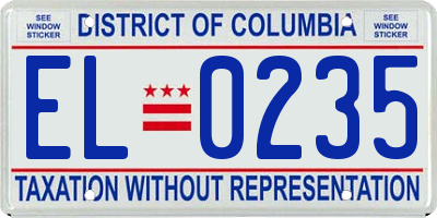 DC license plate EL0235