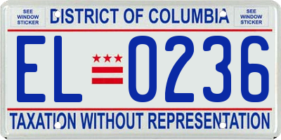 DC license plate EL0236