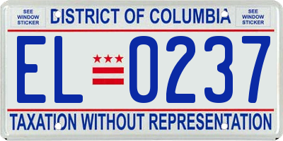 DC license plate EL0237