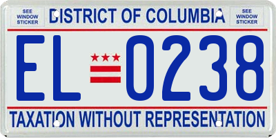 DC license plate EL0238