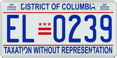 DC license plate EL0239