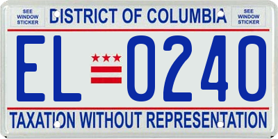 DC license plate EL0240