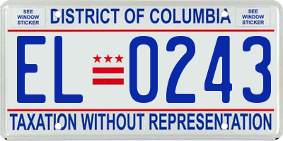 DC license plate EL0243