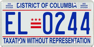 DC license plate EL0244