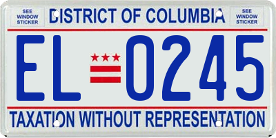 DC license plate EL0245