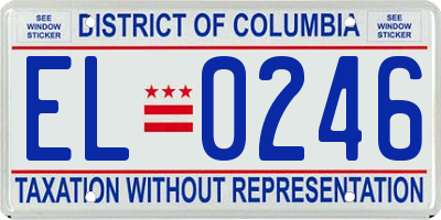 DC license plate EL0246