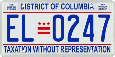 DC license plate EL0247