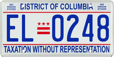 DC license plate EL0248