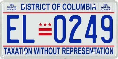 DC license plate EL0249