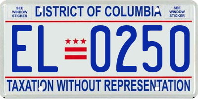 DC license plate EL0250