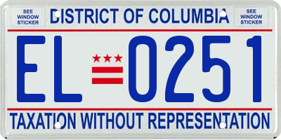 DC license plate EL0251