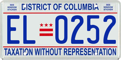 DC license plate EL0252