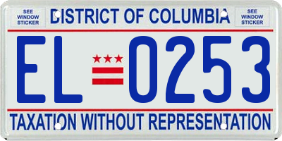 DC license plate EL0253