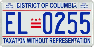 DC license plate EL0255