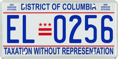 DC license plate EL0256