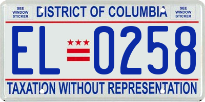 DC license plate EL0258