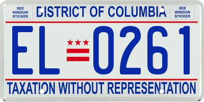 DC license plate EL0261