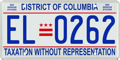 DC license plate EL0262