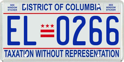 DC license plate EL0266