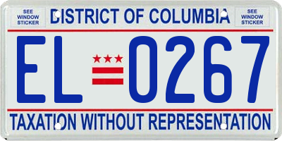 DC license plate EL0267