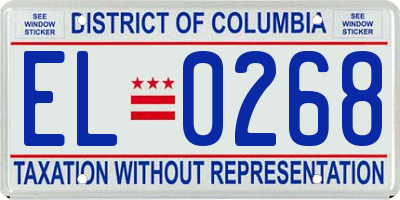 DC license plate EL0268