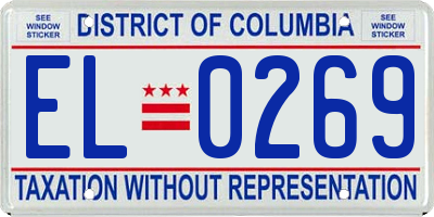 DC license plate EL0269